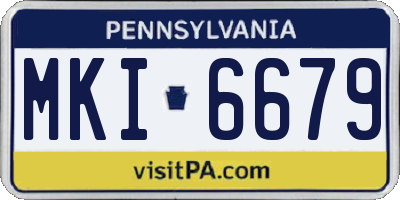 PA license plate MKI6679