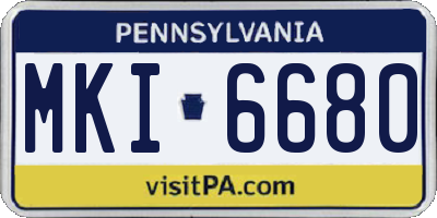 PA license plate MKI6680