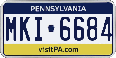 PA license plate MKI6684