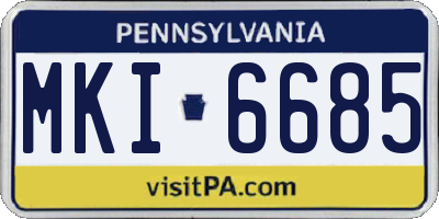 PA license plate MKI6685