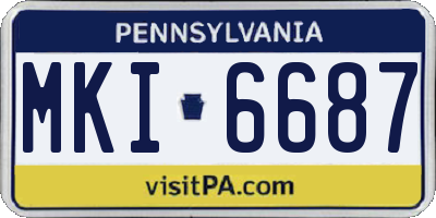 PA license plate MKI6687