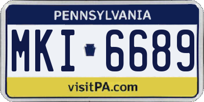 PA license plate MKI6689