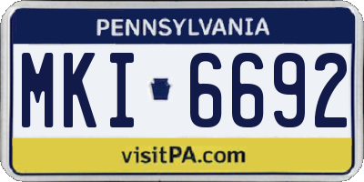 PA license plate MKI6692