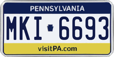 PA license plate MKI6693