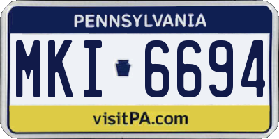 PA license plate MKI6694