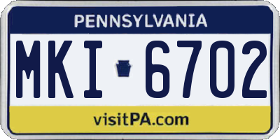 PA license plate MKI6702