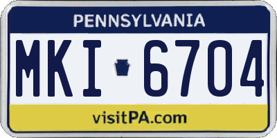 PA license plate MKI6704