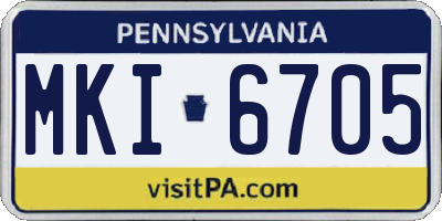 PA license plate MKI6705
