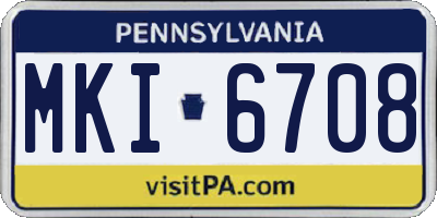 PA license plate MKI6708