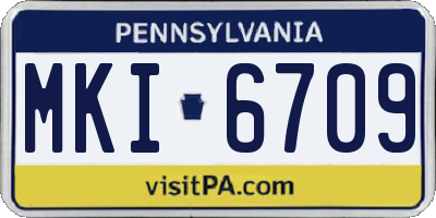 PA license plate MKI6709