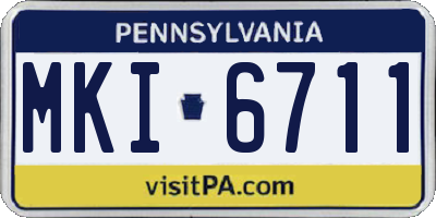 PA license plate MKI6711
