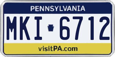PA license plate MKI6712