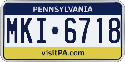 PA license plate MKI6718