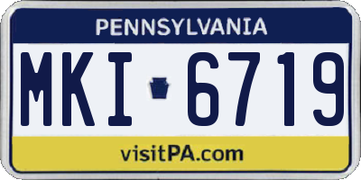 PA license plate MKI6719