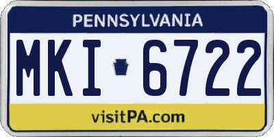 PA license plate MKI6722