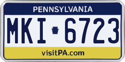 PA license plate MKI6723