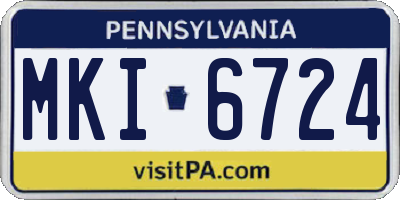 PA license plate MKI6724