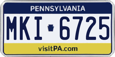 PA license plate MKI6725