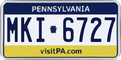 PA license plate MKI6727
