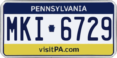 PA license plate MKI6729