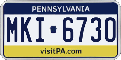 PA license plate MKI6730