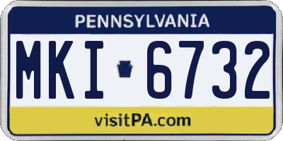 PA license plate MKI6732