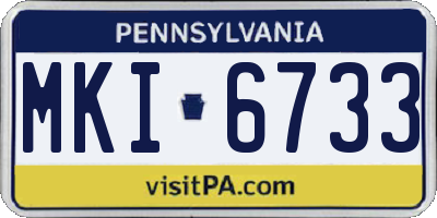PA license plate MKI6733