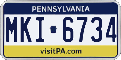 PA license plate MKI6734