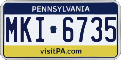 PA license plate MKI6735