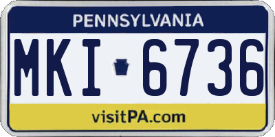 PA license plate MKI6736