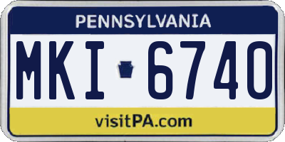PA license plate MKI6740