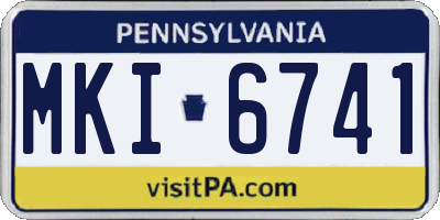 PA license plate MKI6741