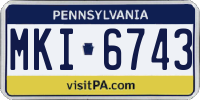 PA license plate MKI6743