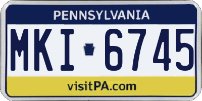 PA license plate MKI6745