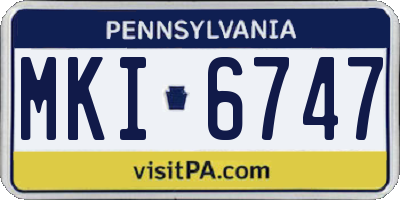 PA license plate MKI6747