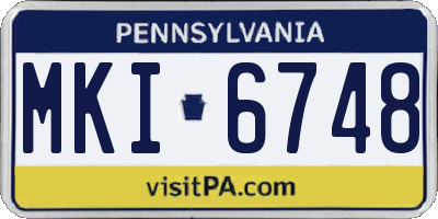 PA license plate MKI6748