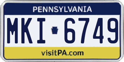PA license plate MKI6749