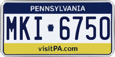 PA license plate MKI6750