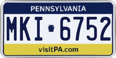 PA license plate MKI6752
