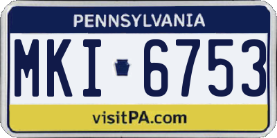 PA license plate MKI6753