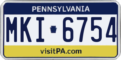 PA license plate MKI6754