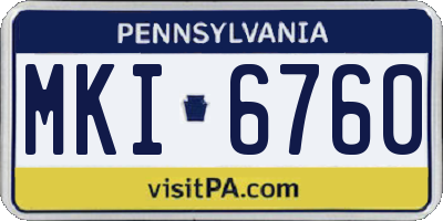 PA license plate MKI6760
