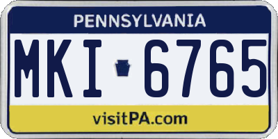 PA license plate MKI6765