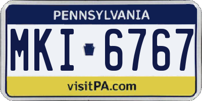PA license plate MKI6767