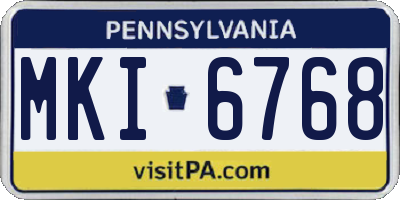 PA license plate MKI6768