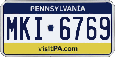PA license plate MKI6769