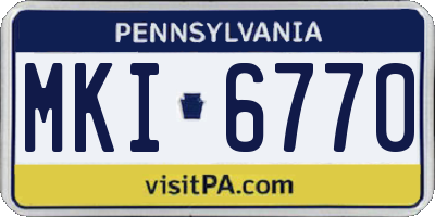 PA license plate MKI6770