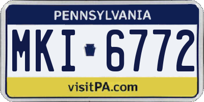 PA license plate MKI6772