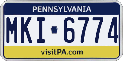 PA license plate MKI6774