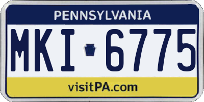 PA license plate MKI6775